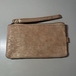 HOBO Gold-Tone Metallic Wristlet Clutch